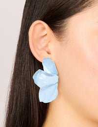 Light Blue Coated Metal Flower Petal Drop Earrings - link has visual effect only