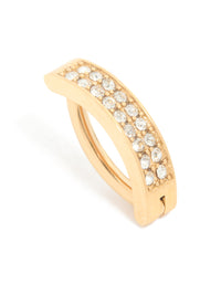 Gold Plated Surgical Steel Diamante Cluster Curved Belly Ring - link has visual effect only