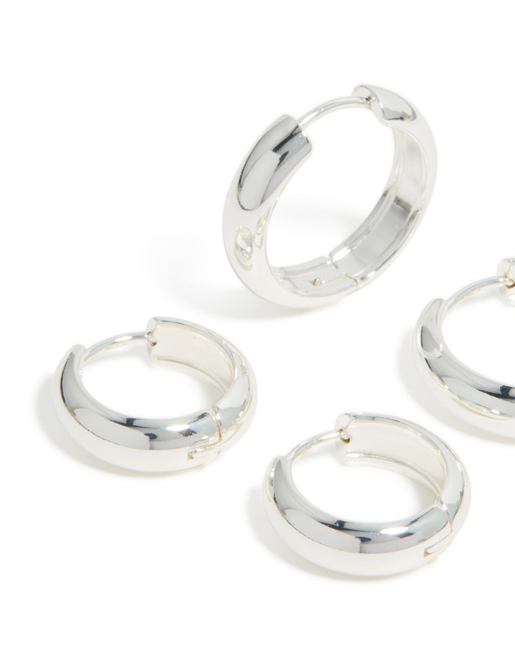 Waterproof Stainless Steel Thick Large & Mini Hoop Earrings 2-Pack