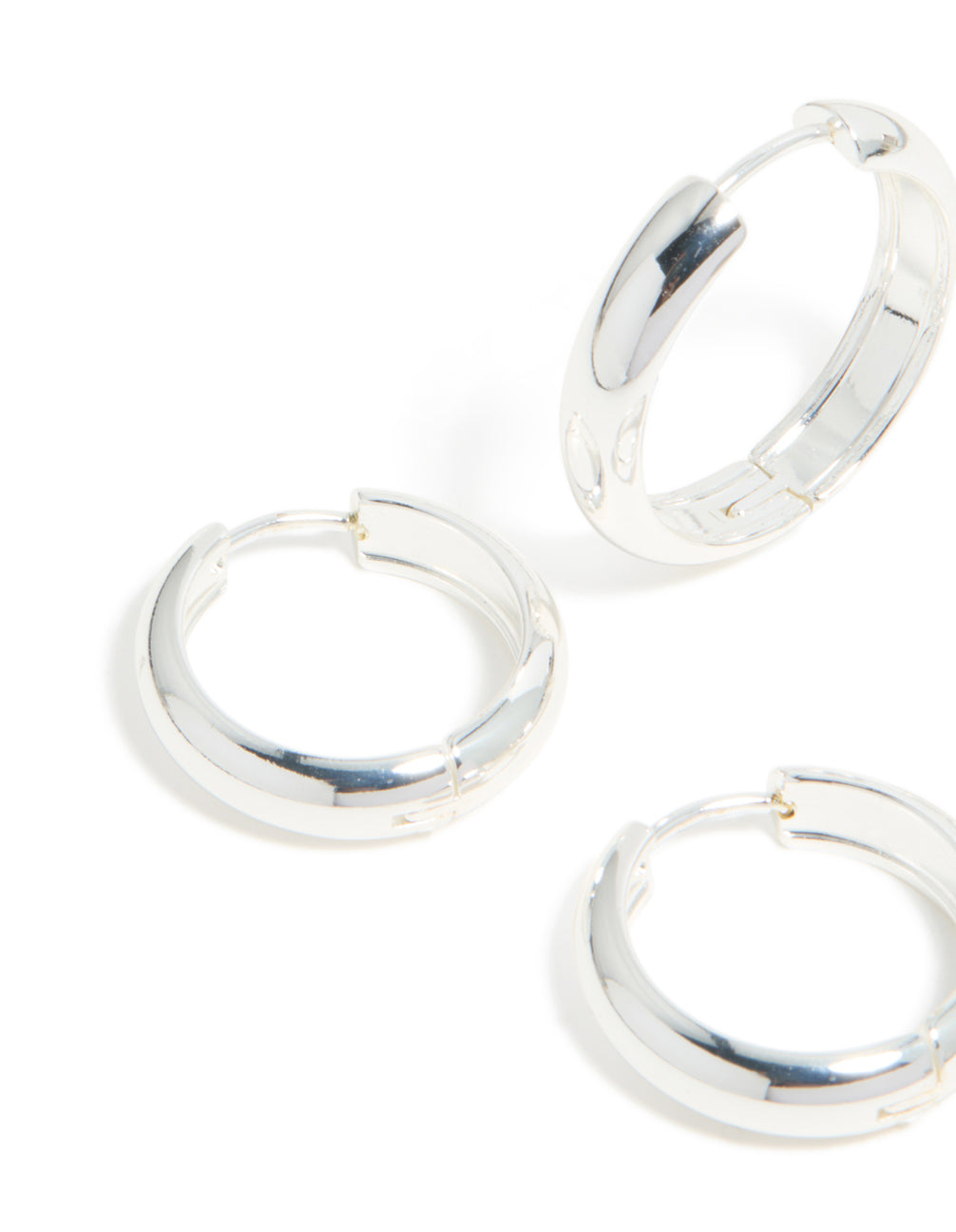 Waterproof Stainless Steel Thick Hoop Earrings 2-Pack