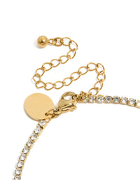 Waterproof Gold Plated Stainless Steel Cubic Zirconia  Tennis Letter E Bracelet - link has visual effect only