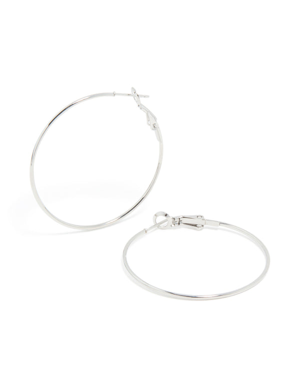 Surgical Steel Fine Hoop Earrings 40 MM