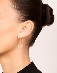 Surgical Steel Fine Hoop Earrings 40 MM - link has visual effect only