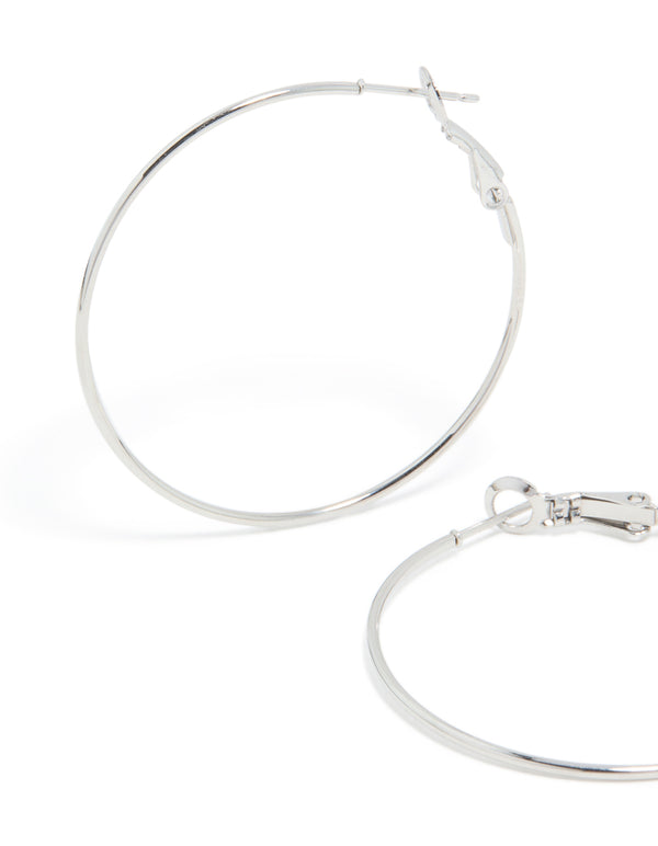 Surgical Steel Fine Hoop Earrings 40 MM