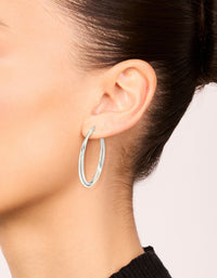 Surgical Steel Crossover Hoop Earrings 40 MM - link has visual effect only