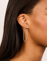 Surgical Steel Fine Hoop Earrings 60 MM - link has visual effect only