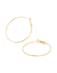 Gold Plated Surgical Steel Fine Hoop Earrings 40 MM - link has visual effect only