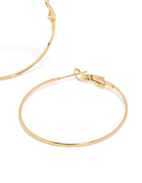 Gold Plated Surgical Steel Fine Hoop Earrings 40 MM - link has visual effect only