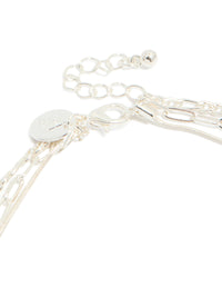 Silver Smooth Chain Anklet & Toe Rings Pack - link has visual effect only
