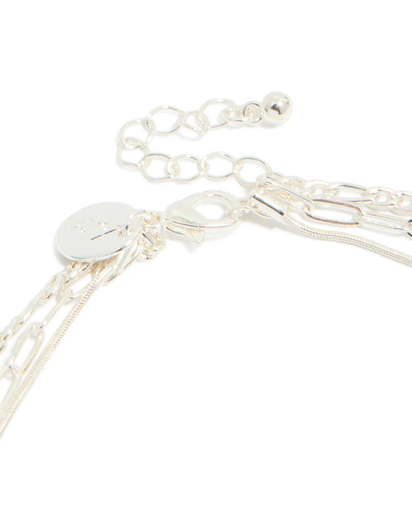 Silver Smooth Chain Anklet & Toe Rings Pack
