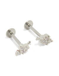Surgical Steel Cubic Zirconia Arrow Heart Flat Back Studs - link has visual effect only