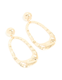 Gold Organic Rectangle Drop Earrings - link has visual effect only