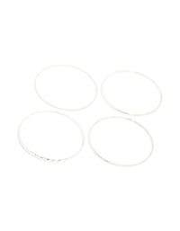 Silver Textured Bangles 4-Pack - link has visual effect only