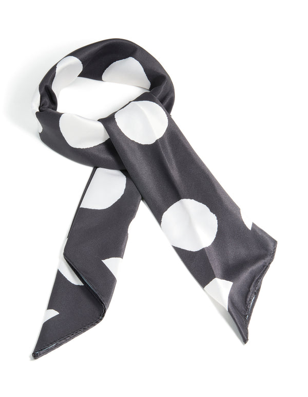 Black & White Statement Polka Dot Fabric Scarf
