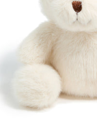 White Polyester Plush Teddy Key Chain - link has visual effect only