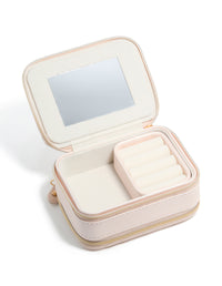 Light Pink PU Leather Rectangle Jewellery Box - link has visual effect only