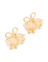 Gold Double Tulips Bow Claw Clips 2-Pack - link has visual effect only