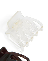 Chocolate Brown & White Acrylic Small Zig Zag Claw Clips 2-Pack - link has visual effect only
