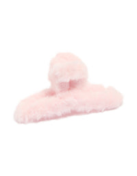 Pink Faux Fur Fabric Claw Clip - link has visual effect only