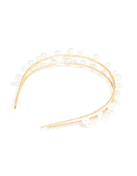 Gold Scattered Pearl Double Headband - link has visual effect only