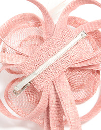Pink Sinamay Fabric Swirl & Feather Hair Clip - link has visual effect only