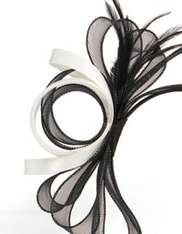 Black & Cream Feather Fascinator - link has visual effect only