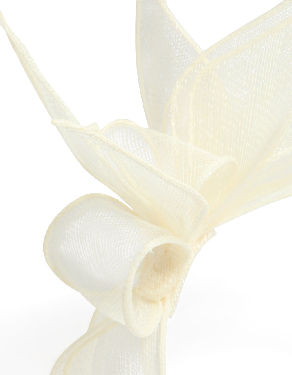 Cream Sinamay Fabric  Flower & Leaf Fascinator