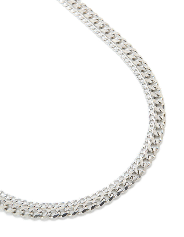 Mens Stainless Steel Mixed Chain Necklaces 2-Pack