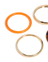 Gold & Brown Acrylic Bangles 4-Pack - link has visual effect only