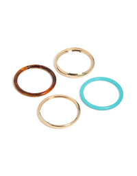 Gold & Mixed Acrylic Bangles 4-Pack - link has visual effect only