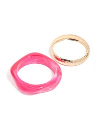 Gold & Hot Pink Acrylic Bangles 2-Pack - link has visual effect only