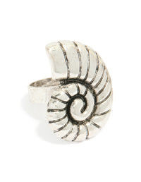 Showcasing antique silver sea-life large rings in a 3-pack, featuring charm shells and ocean-inspired motifs with a bold, statement style front view - link has visual effect only