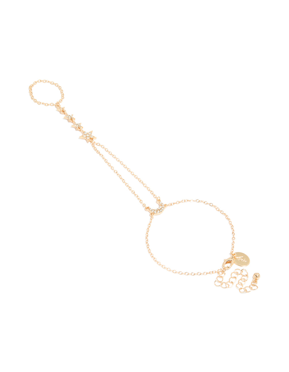 Gold Diamante Star Celestial Layered Hand Chain