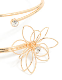 Gold Diamante Flower Arm Cuff - link has visual effect only