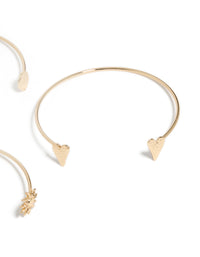 Gold Open Mixed Designed Arm Cuffs 3-Pack - link has visual effect only