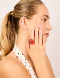 Brown Acrylic & Flower Rings 3-Pack - link has visual effect only