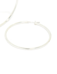Silver Plated Large Thin Hoop Earrings - link has visual effect only