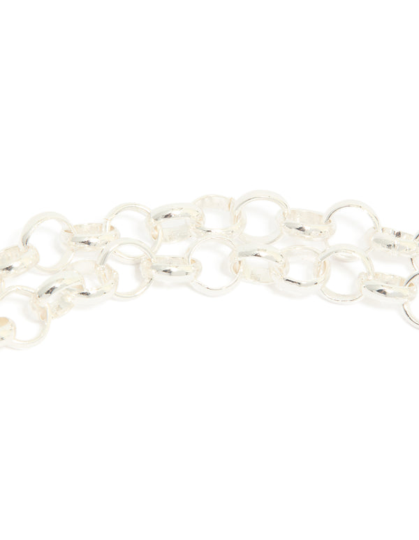 Mixed Metal Plated Chain & Toggle Clasp Layered Necklace