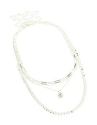 Silver Plated Disc & Chain Layered Necklace - link has visual effect only