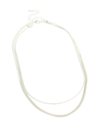 Silver Plated Snake Chain Layered Necklace - link has visual effect only
