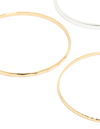 Mixed Metal Flat Bangles 4-Pack - link has visual effect only