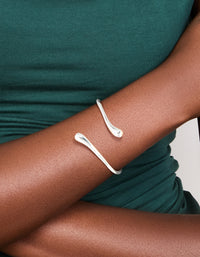 Silver Plated Teardrop Wrap Around Bangle - link has visual effect only