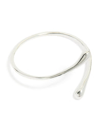 Silver Plated Teardrop Wrap Around Bangle - link has visual effect only