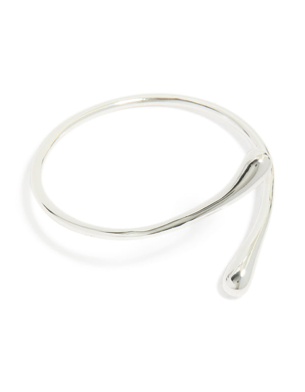 Silver Plated Teardrop Wrap Around Bangle