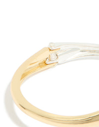 Mixed Metal Plated Wrap Around Bangle - link has visual effect only