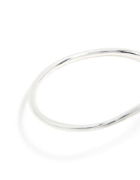 Silver Plated Curved Wrap Hinged Bangle - link has visual effect only