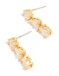 Gold Plated Mixed Cubic Zirconia Medium Drop Earrings - link has visual effect only