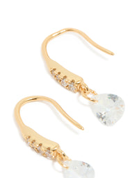 Gold Plated Floating Cubic Zirconia Hook Earrings - link has visual effect only