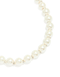 Silver Plated Diamante & Pearl Necklace - link has visual effect only