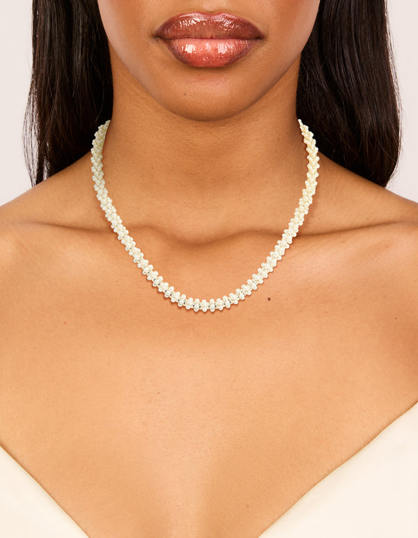 Silver Plated Pearl  Fireball Pearl Necklace